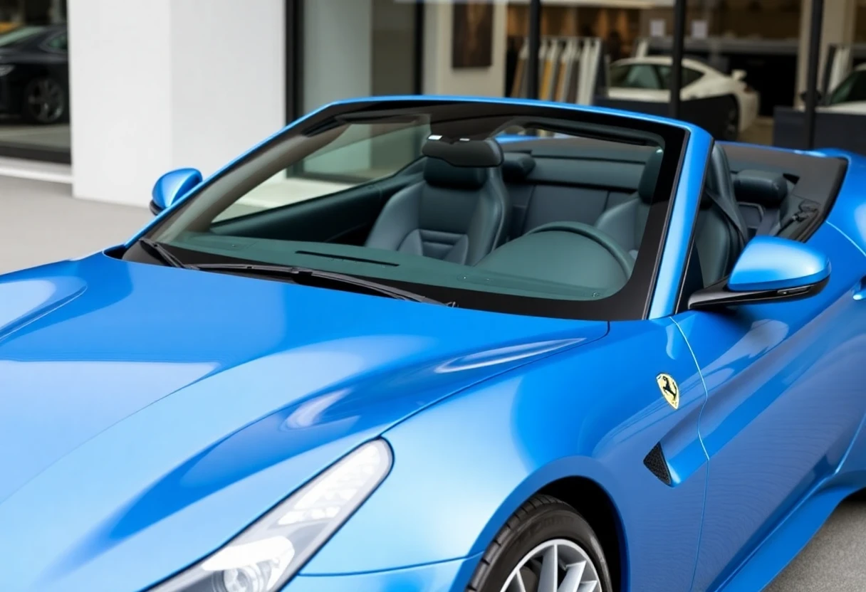 Ferrari Portofino M, cabriolet GT bleu métallisé