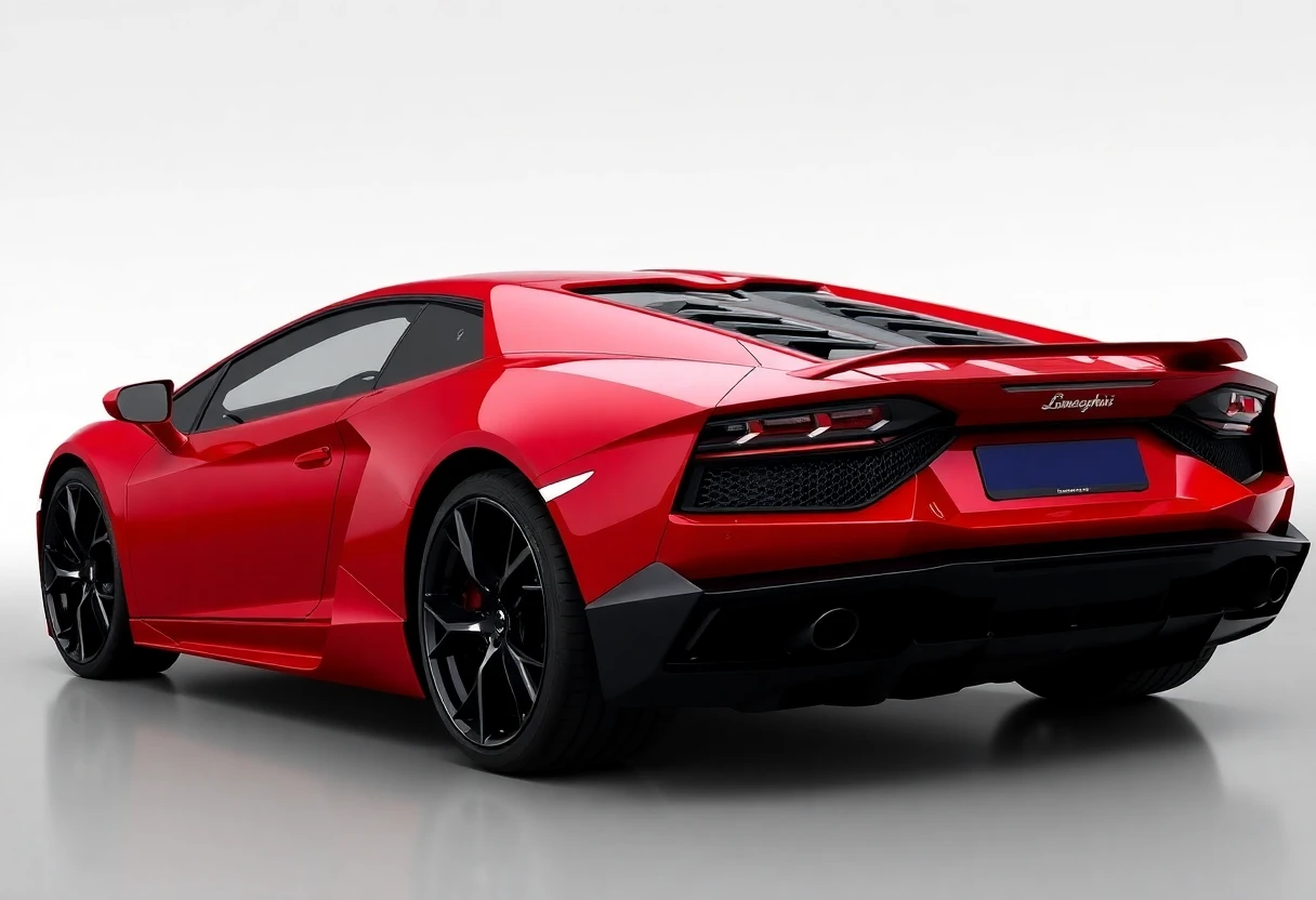 Lamborghini Aventador, supercar rouge vue de profil