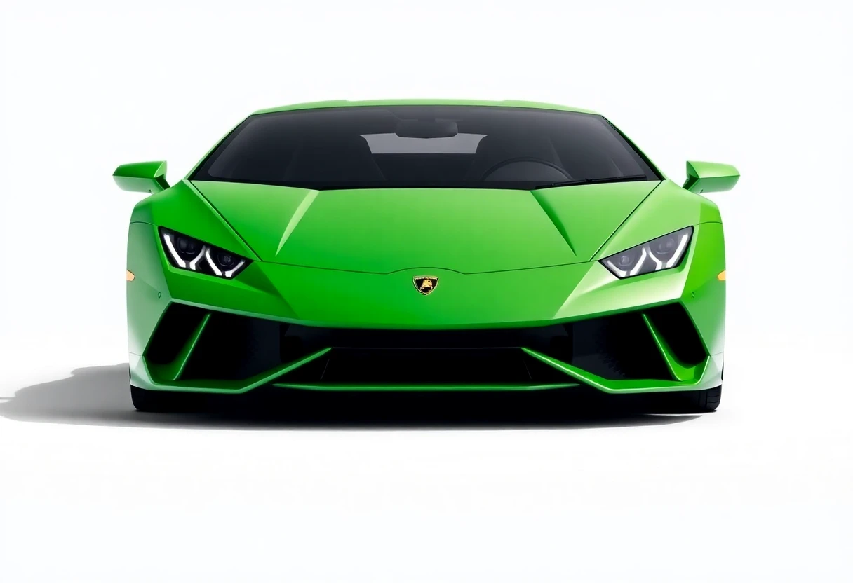 Lamborghini Huracán, supercar verte vue de face