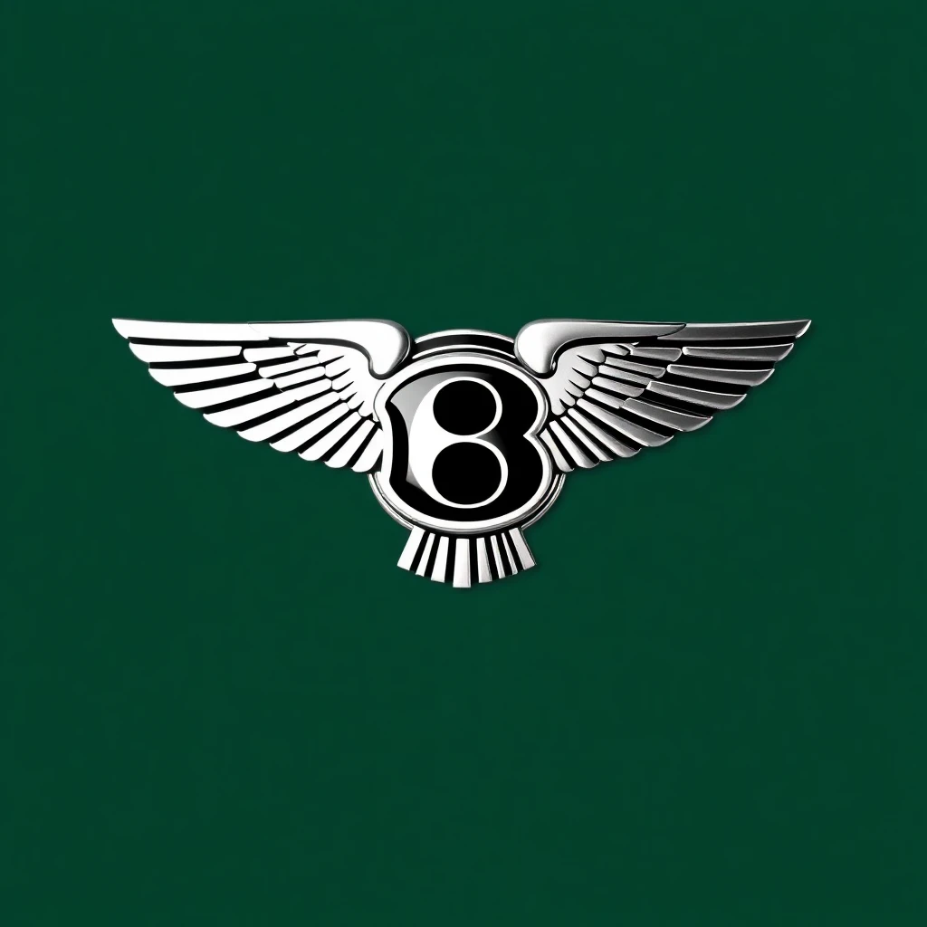 Logo Bentley, B ailé sur fond vert