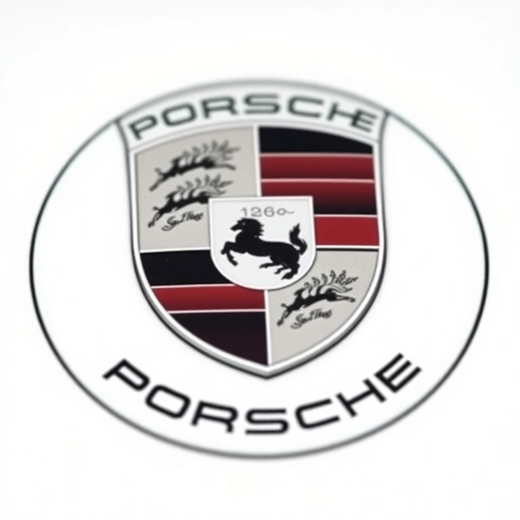 Logo Porsche, blason avec cheval cabré